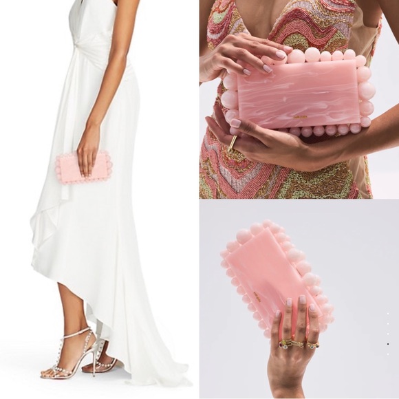 cult gaia Handbags - Cult Gaia Eos Beaded Acrylic Box Clutch Pink